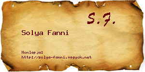 Solya Fanni névjegykártya