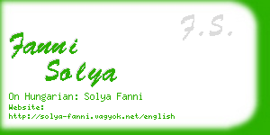 fanni solya business card